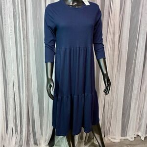 Chic Navy Blue Midi Dress